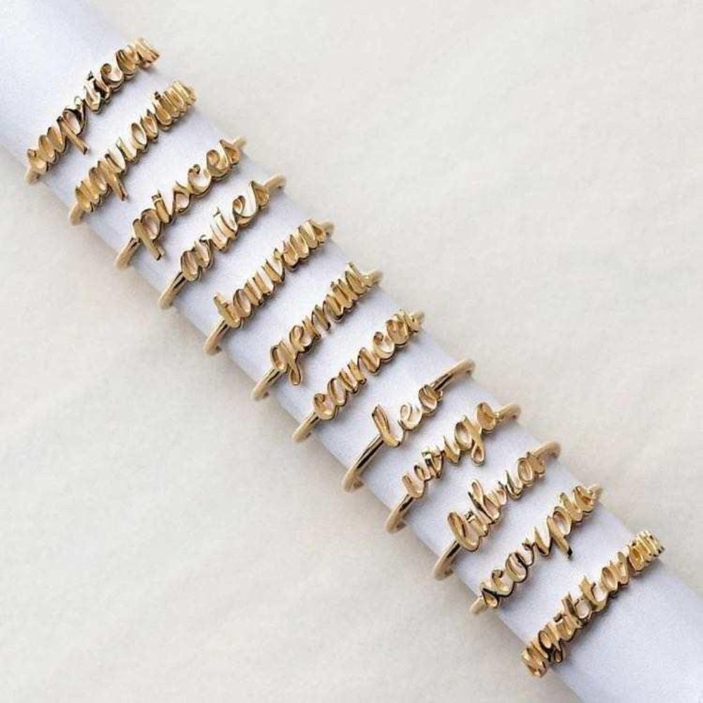 Scripted Zodiac ring - Picture 2 of 2